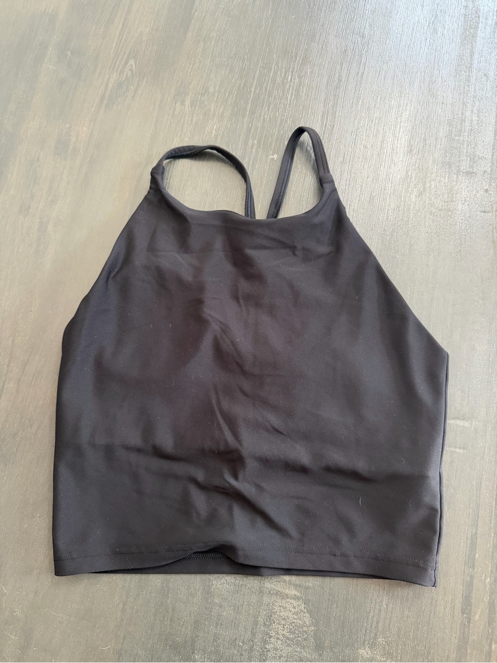 Old Navy Active Powersoft Black Cropped Cami Tank Built-In Bra M
